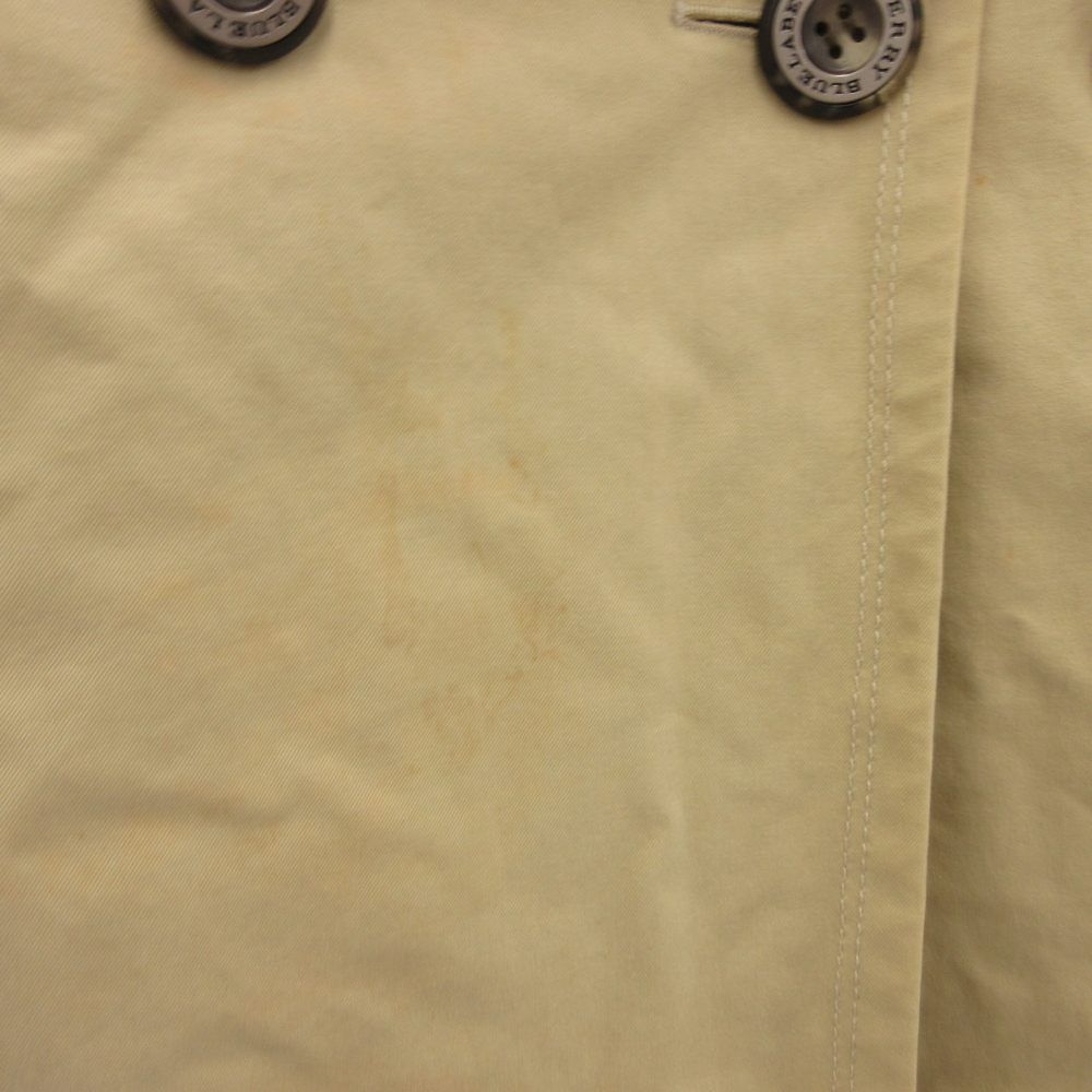 【美品】バーバリーブルーレーベル ジャケット ベルト付き ロゴ刺繍 ベージュ 美品】バーバリーブルーレーベル ジャケット ベルト付き ロゴ刺繍