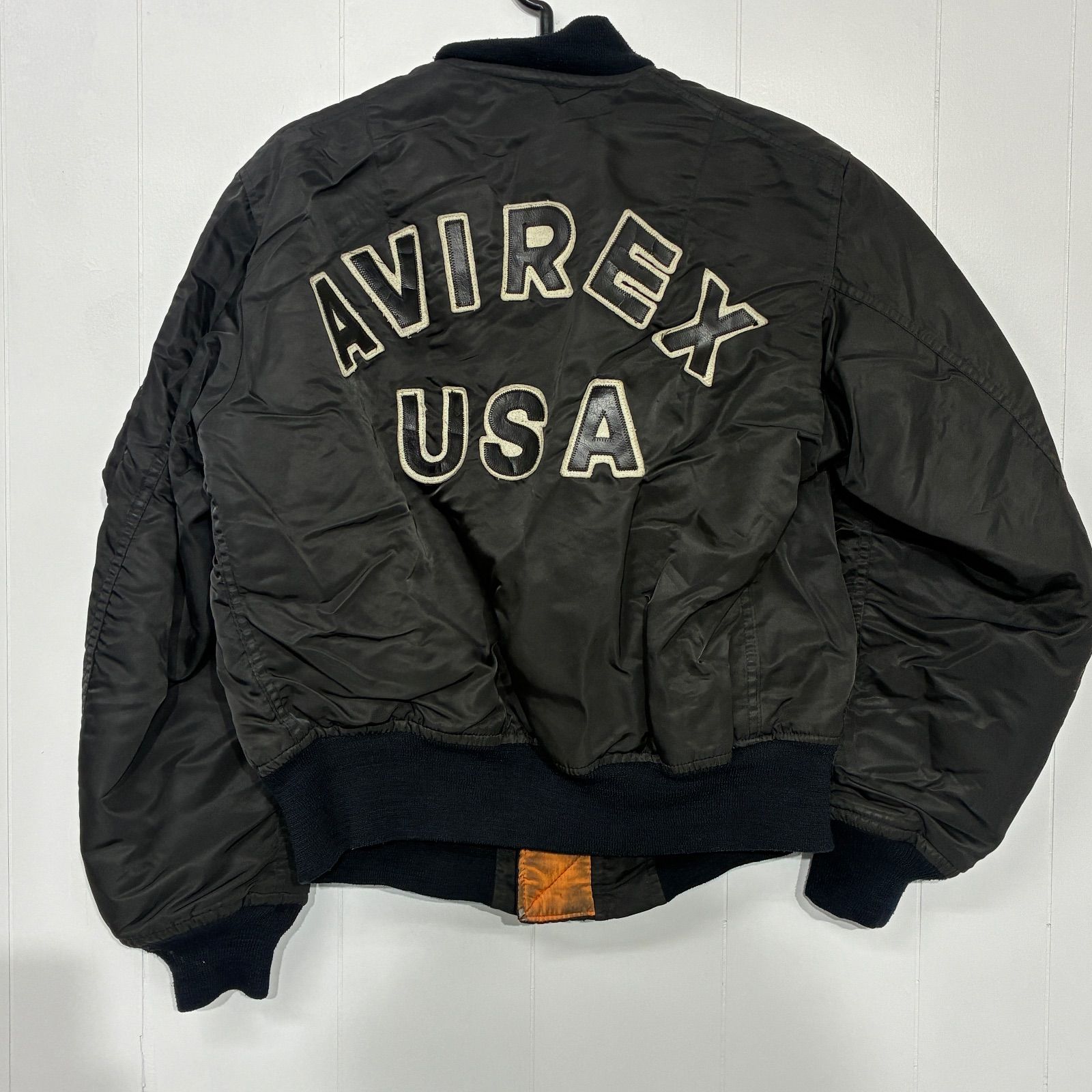 AVIREX アビレックス MA-1 黒 L アーチロゴ フライトジャケット - メルカリ