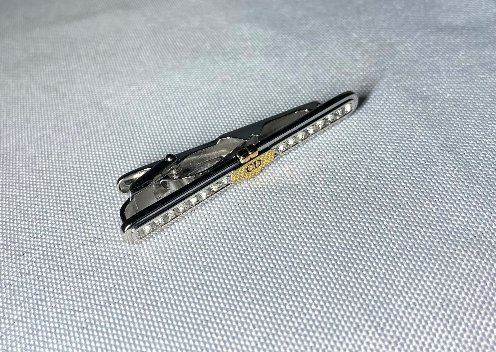 美品 希少 Dior ディオール CDロゴ ラインストーン装飾 ゴールド