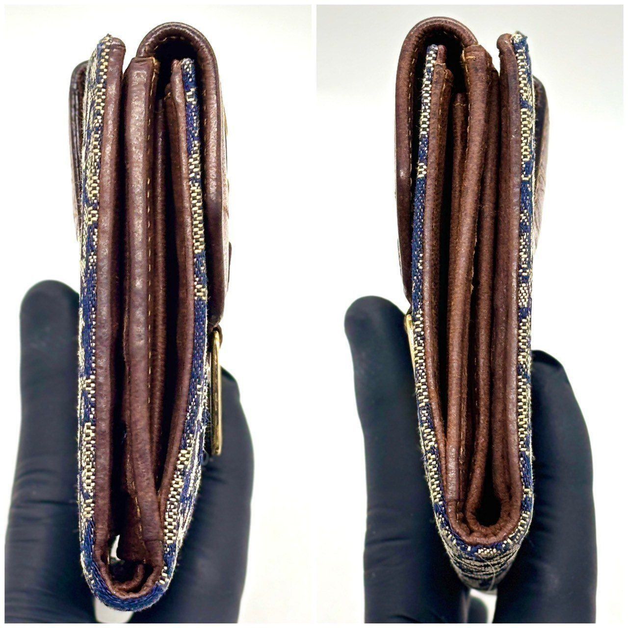 個性が華やぐY2K✨ Christian Dior 二つ折り財布 トロッター柄 レザー