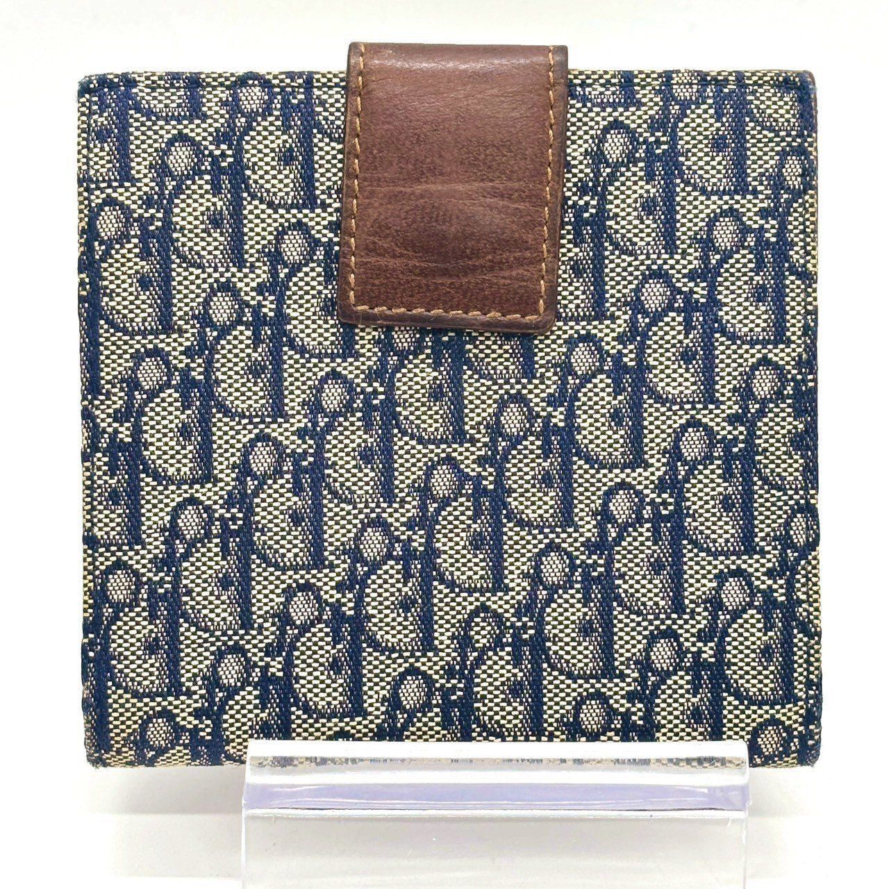 個性が華やぐY2K✨ Christian Dior 二つ折り財布 トロッター柄 レザー