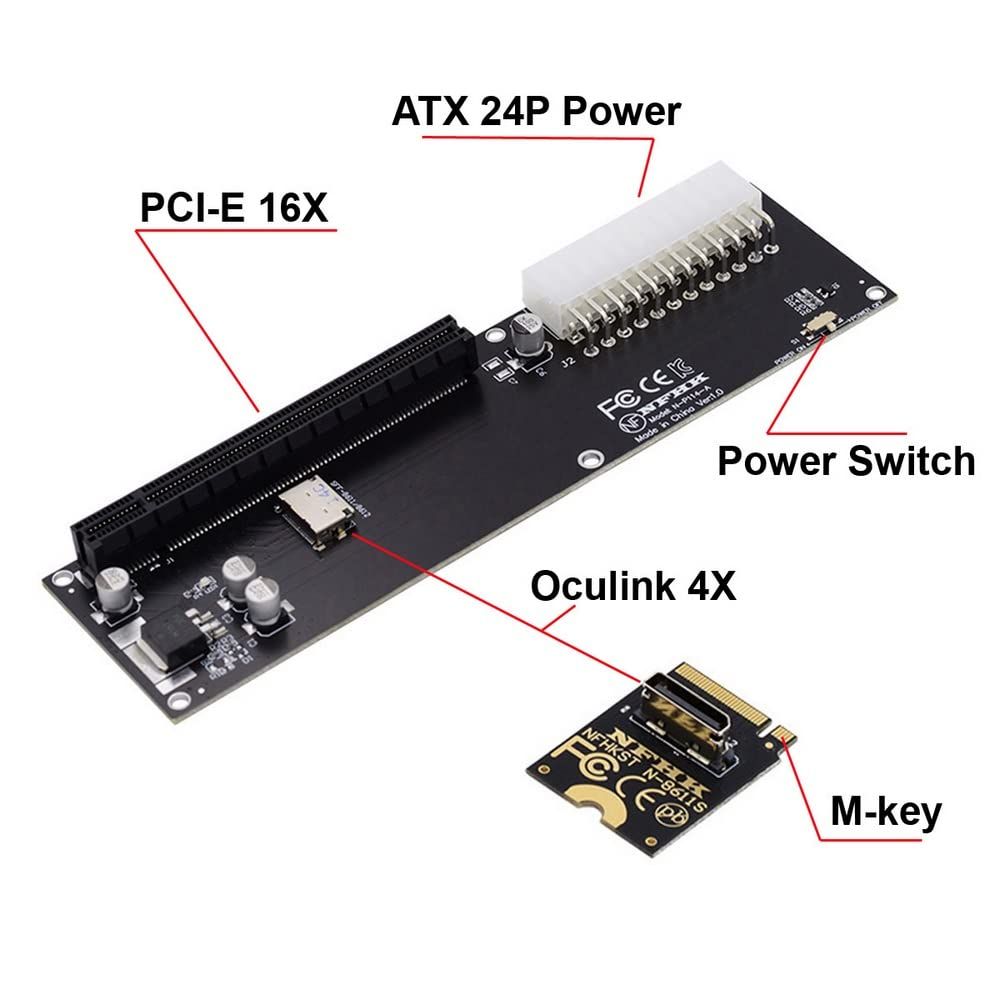 新品 xiwai Oculink SFF-8611 データケーブル PCI-E 3.0カード - PCI
