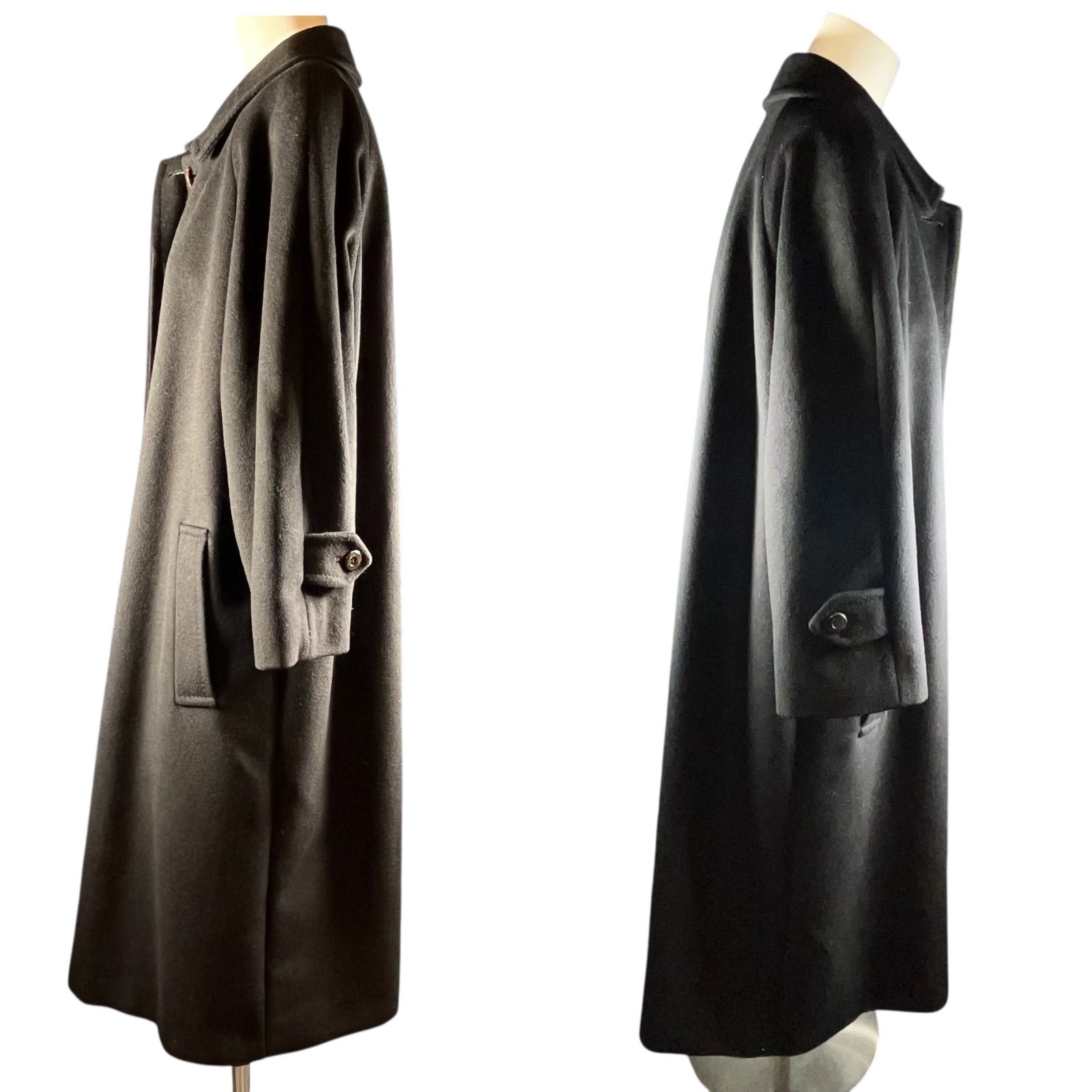 Burberrys’バーバリー　ウールカシミヤコート　黒　L ビンテージ BURBERRYS バーバリー コート カシミヤ ウール ヴィンテージ L