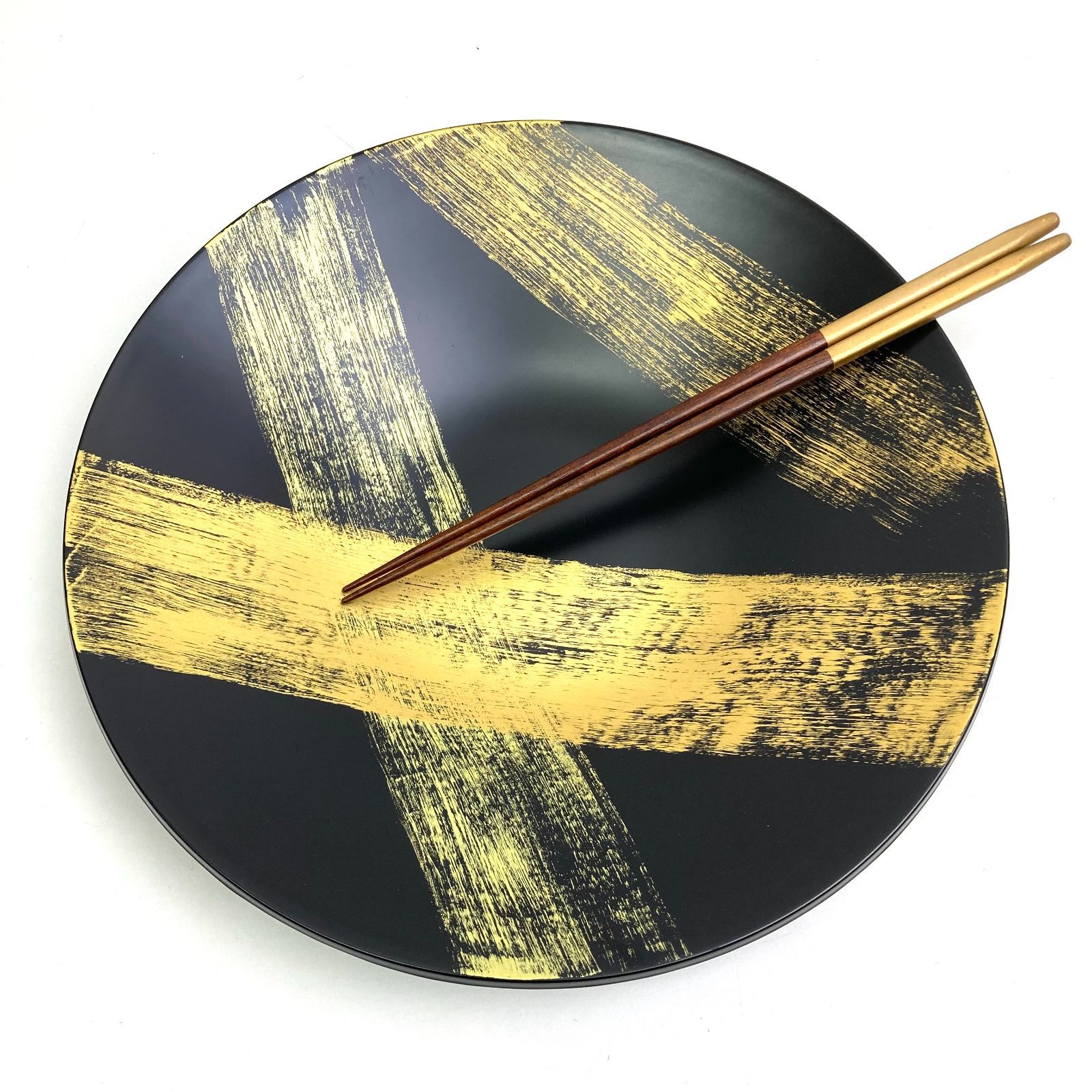 e) 山田平安堂 サラダボウル 飛龍 取箸付 お正月 ※ 中古美品(未使用に