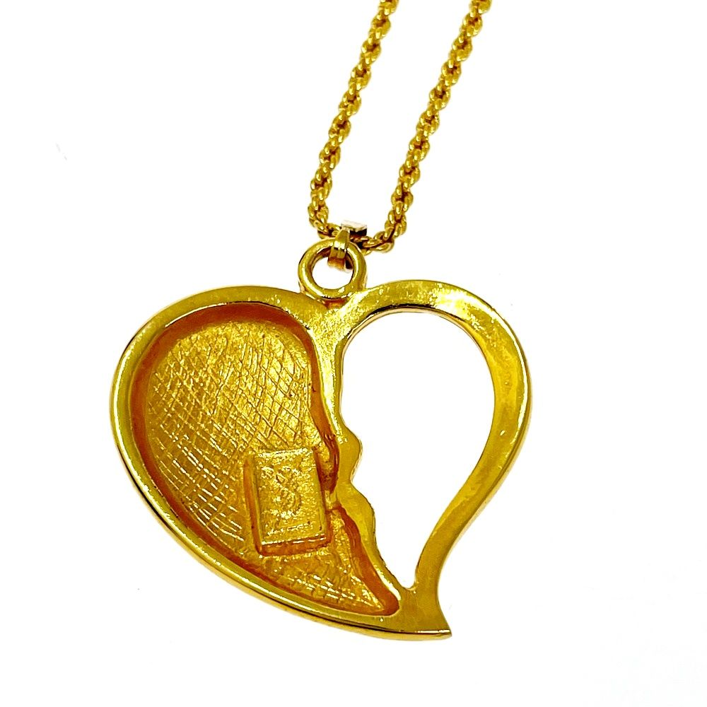 中古】YVES SAINT LAURENT イヴ・サンローラン GP ハートネックレス