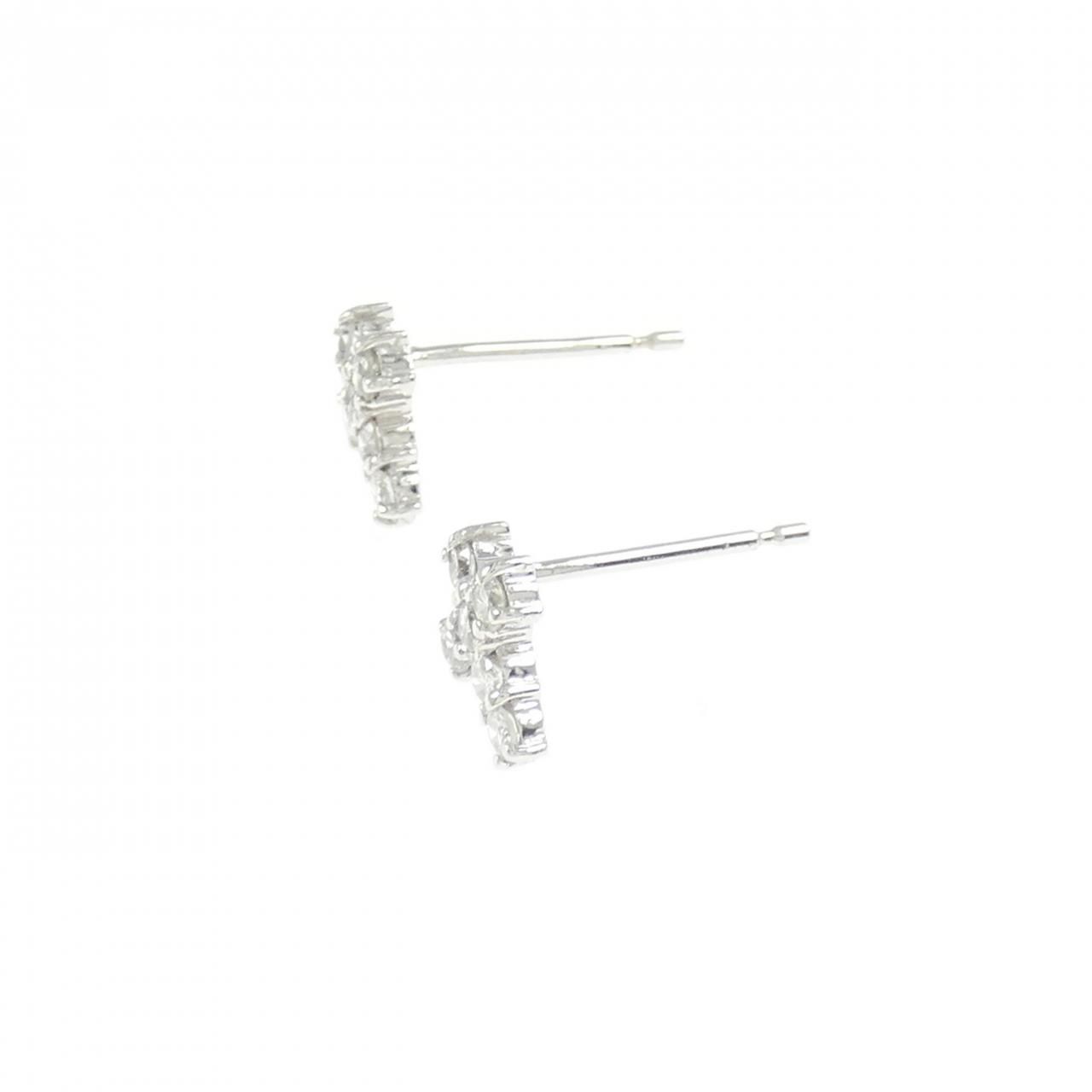 k18WG 天然ダイヤモンド クロスピアス D0.24ct（0.12×2） 【公式通販】
