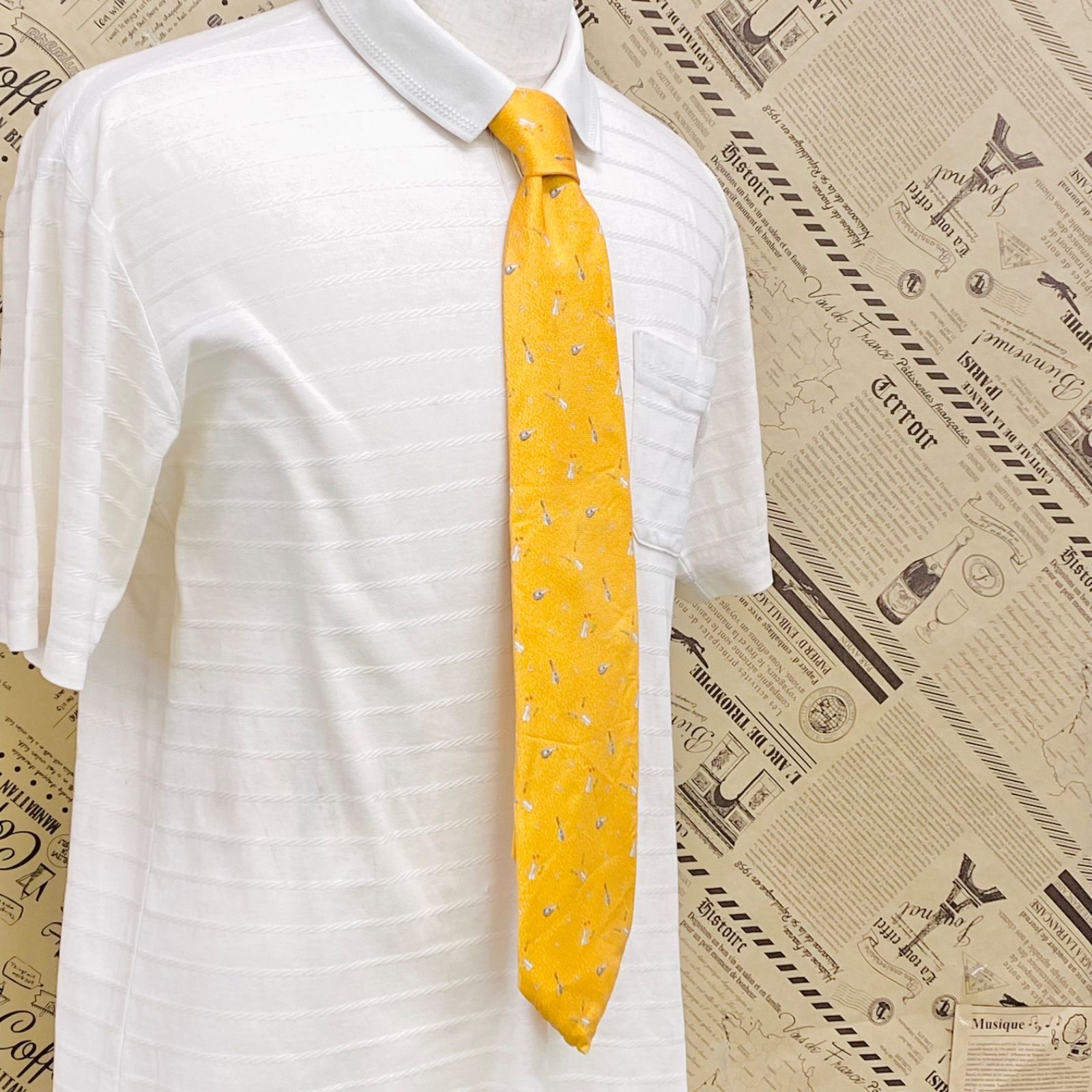 ブルガリ ネクタイ シルク 黄 フォーマル スーツ ビジネス FZ312