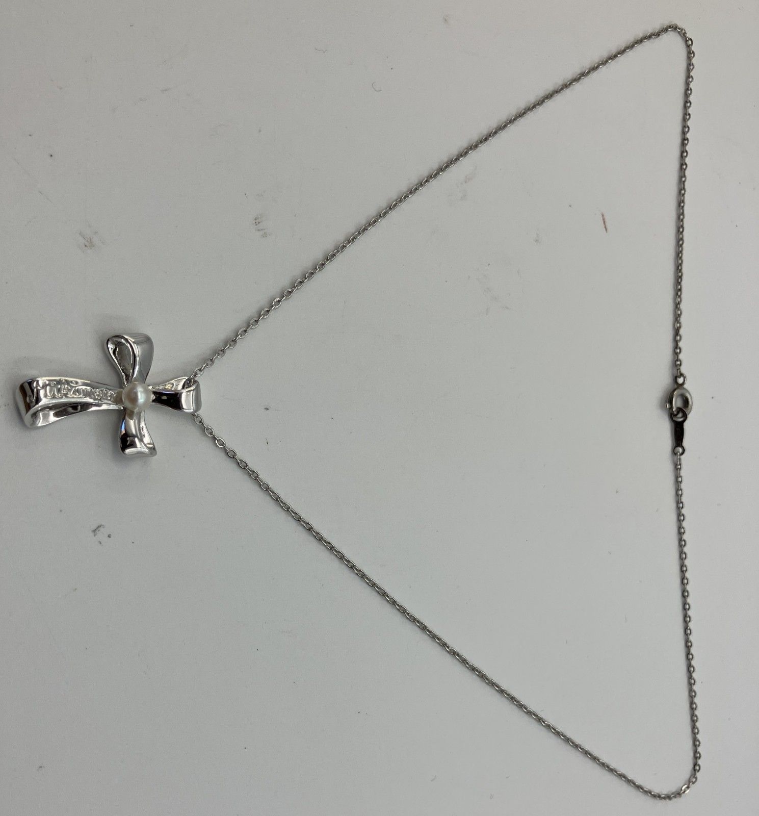 MIKIMOTO ネックレス クロスペンダント SV トップ2.5×1.8 