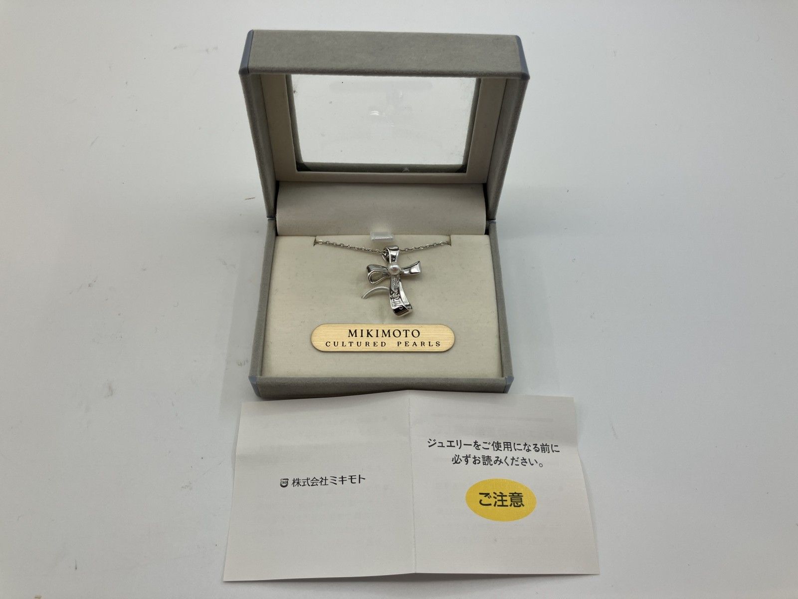MIKIMOTO ネックレス クロスペンダント SV トップ2.5×1.8 