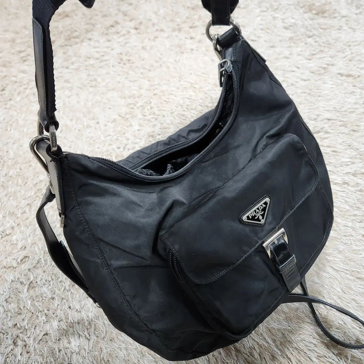 PRADA プラダ 正規品 ナイロン HOBO BAG 正規品 クロス 追加 クロス