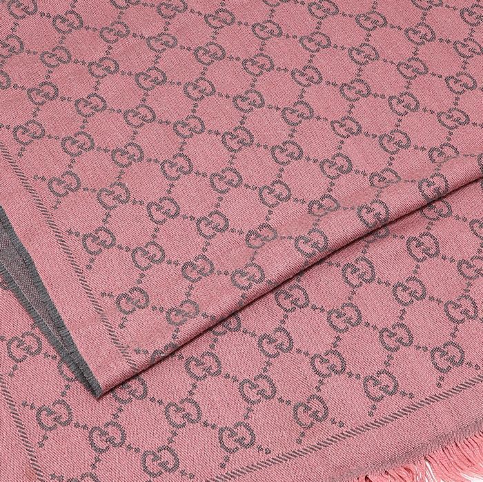 グッチ ストール ショール マフラー GGジャカード ウール ピンク