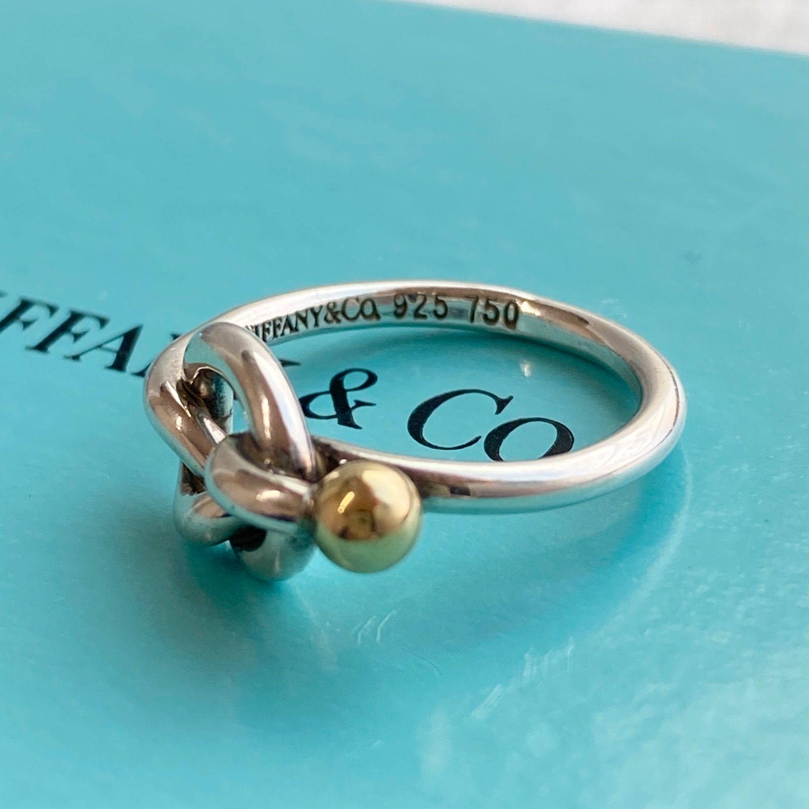 IFFANY&CO. ティファニー ラブノット フック&アイ リング 925/750 管理