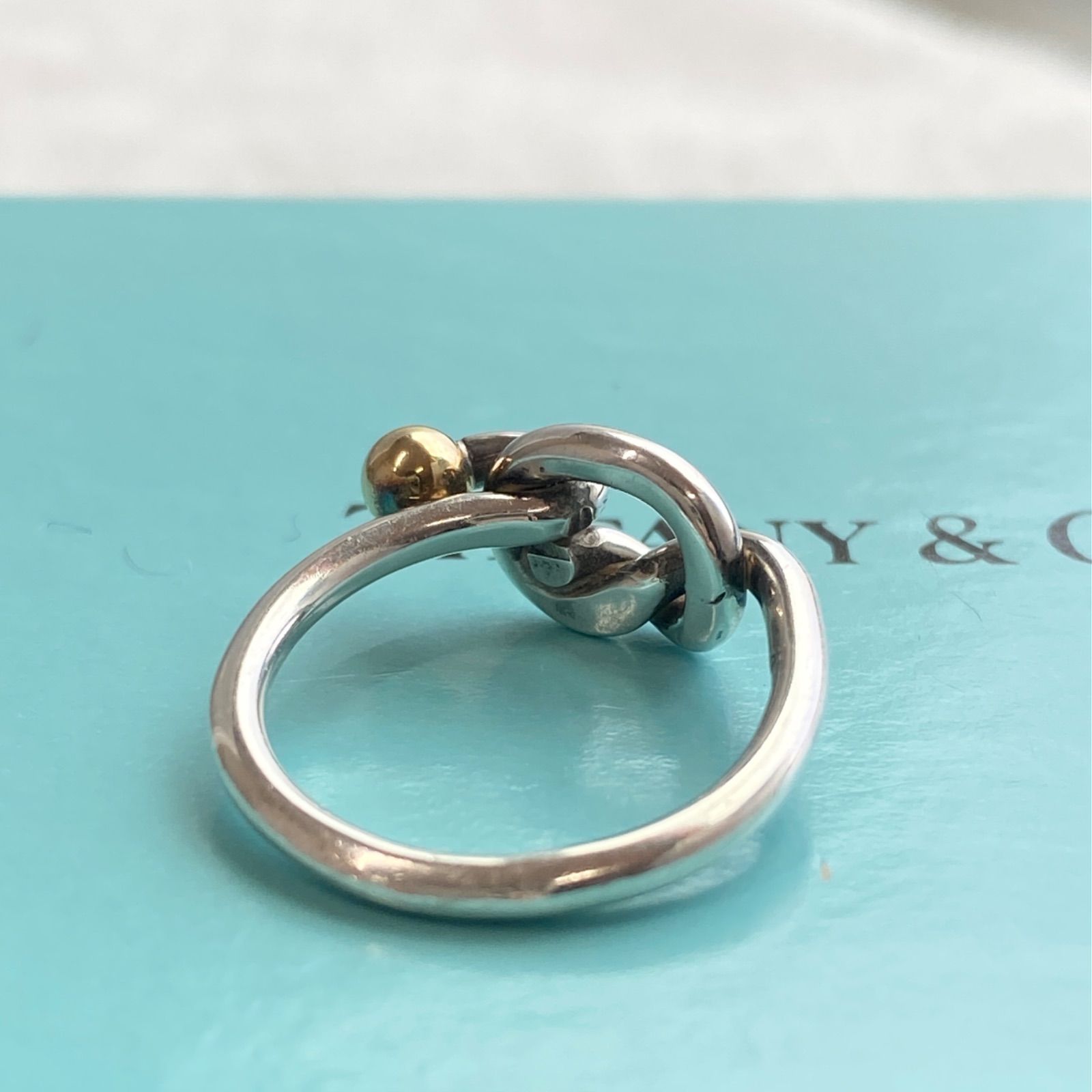 IFFANY&CO. ティファニー ラブノット フック&アイ リング 925/750 管理