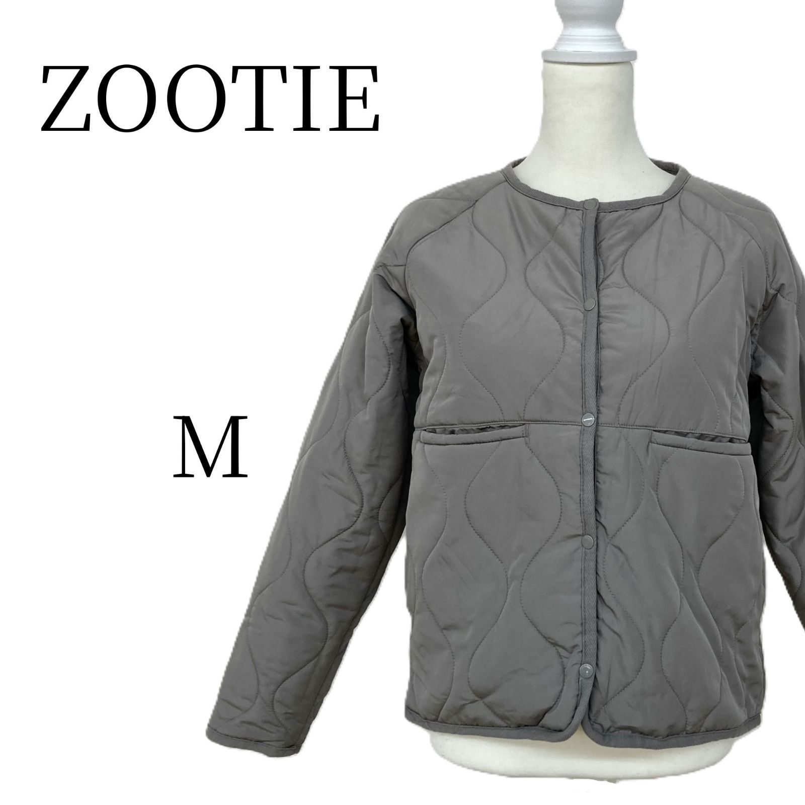 ☆美品 ZOOTIE ズーティー グレー系 キルティングジャケット M HMR105 