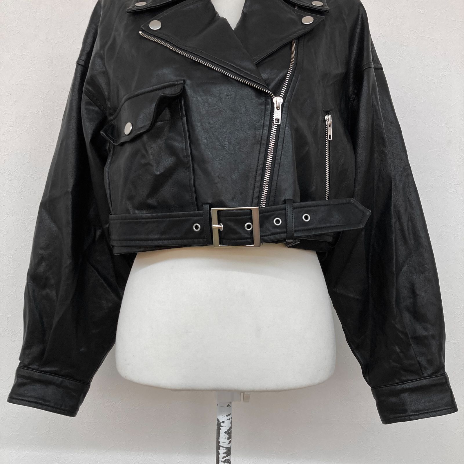 ☆ MURUA ☆ 黒 ライダース ジャケット MURUA（ムルーア） ジャケット ライダースジャケット ルーズライダース