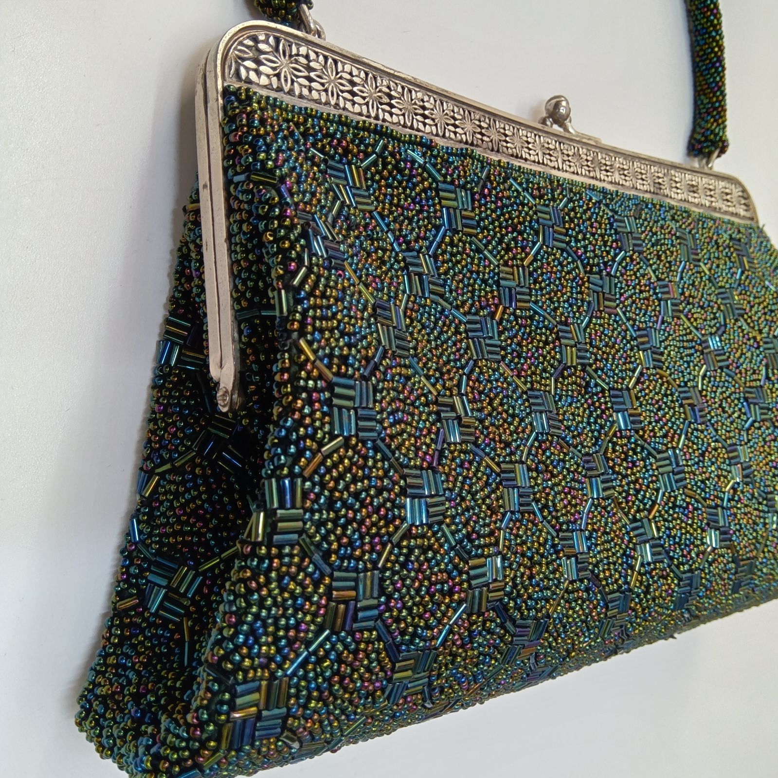 ?昭和レトロ 希少レア ? 台形ビーズ刺繍バッグ ? ビーズ 
