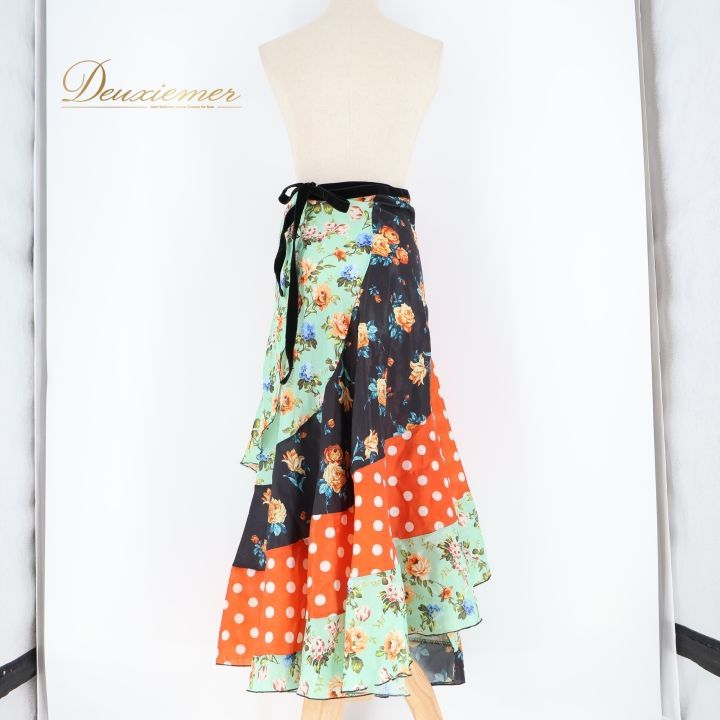 フラメンコ 衣装 巻きスカート スカート ファルダ フリル 水玉 ドット