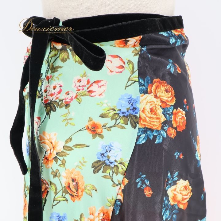 【美品 フラメンコ衣装】オレンジ ファルダ スカート ハイウエスト 青 ボランテ 美品 フラメンコ衣装】オレンジ ファルダ スカート ハイウエスト 青