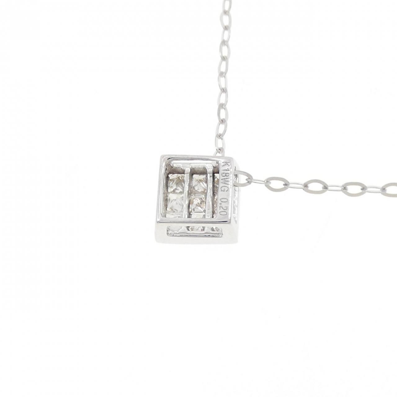 K18WG ダイヤモンド ネックレス 0.20CT - メルカリ