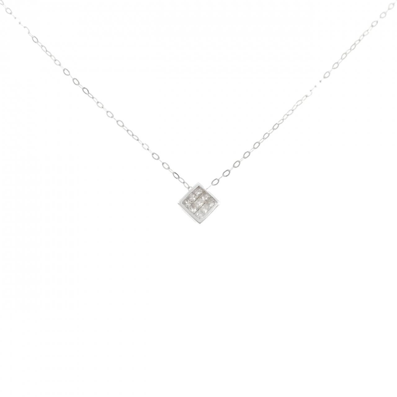 K18WG ダイヤモンド ネックレス 0.20CT - メルカリ