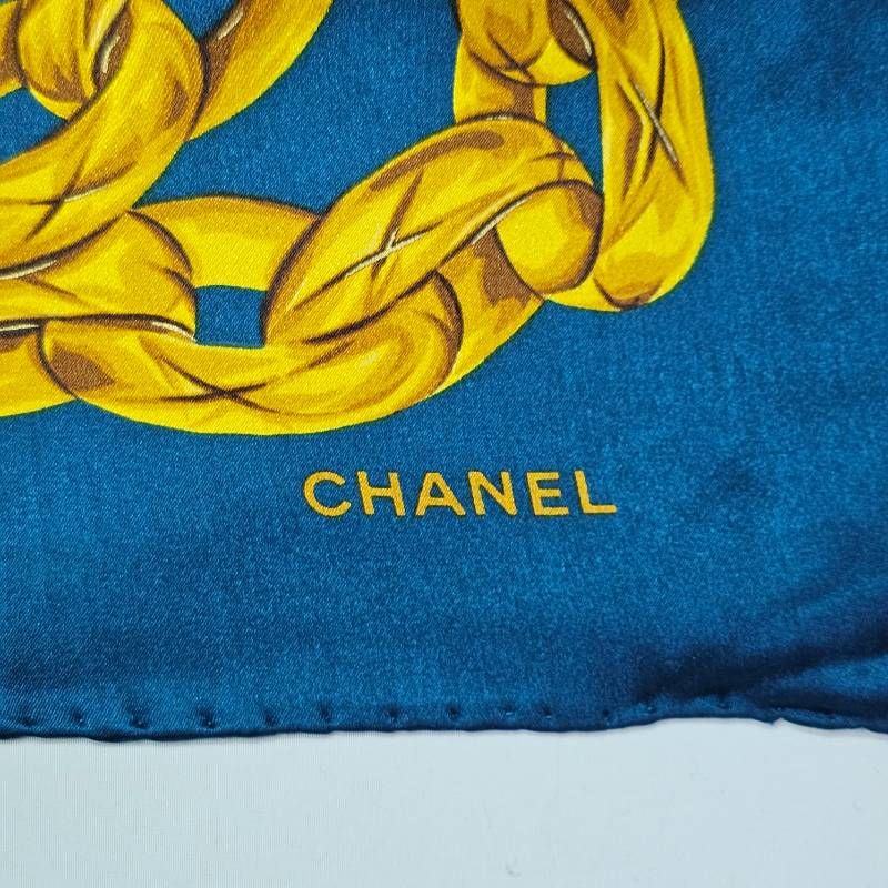 CHANEL 大判 シルクスカーフ ネイビー ゴールド チェーンデザイン 楽天市場】【☆クリーニング済み☆】《送料込》 CHANEL シャネル