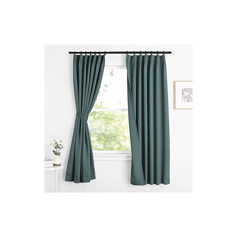 NICETOWN 1級遮光 カーテン 断熱 間仕切り 幅100cm丈178cm ブラック 2