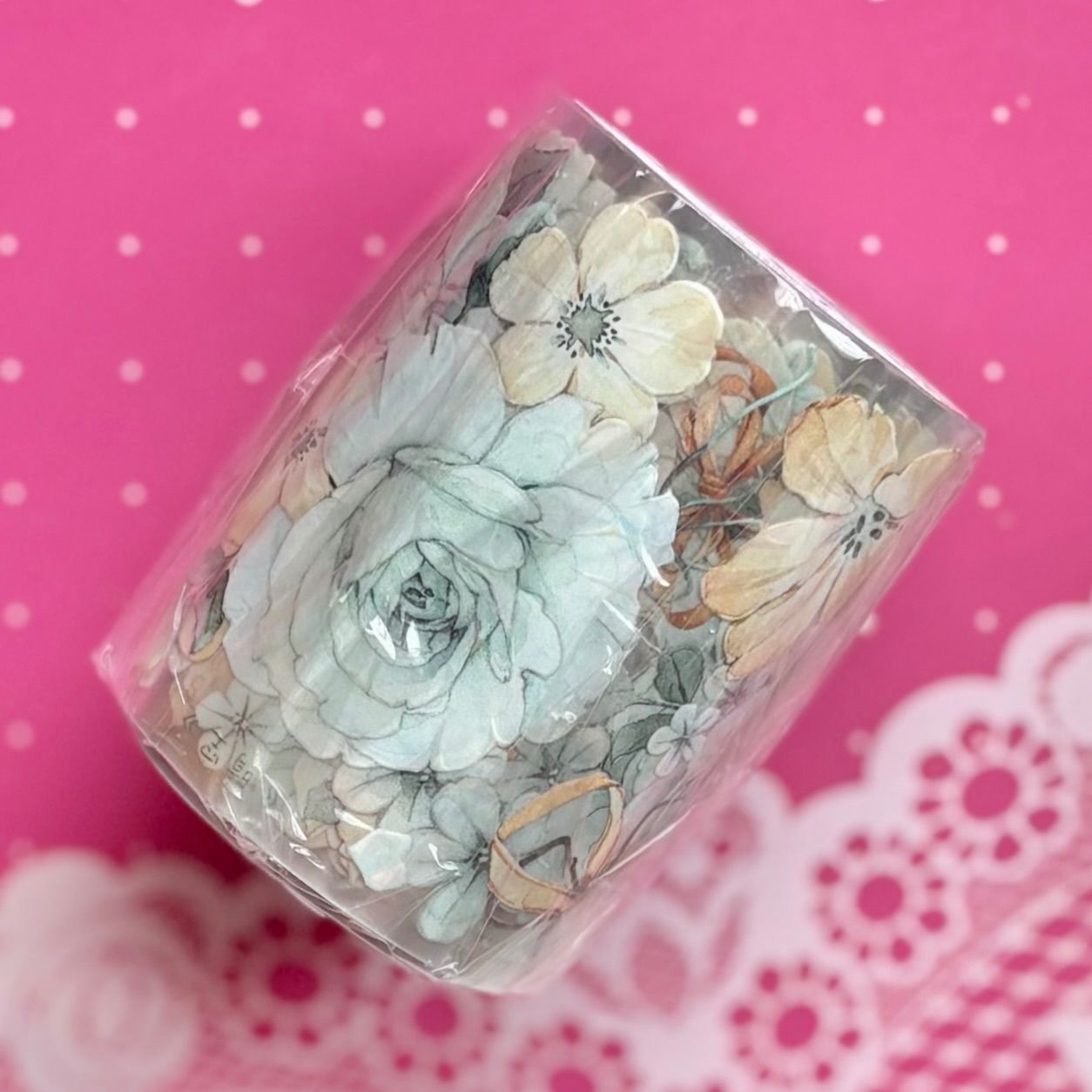 贝壳光 5.5cm×6m 120cm/loop 晴空 海外マスキングテープ 海外マステ 花