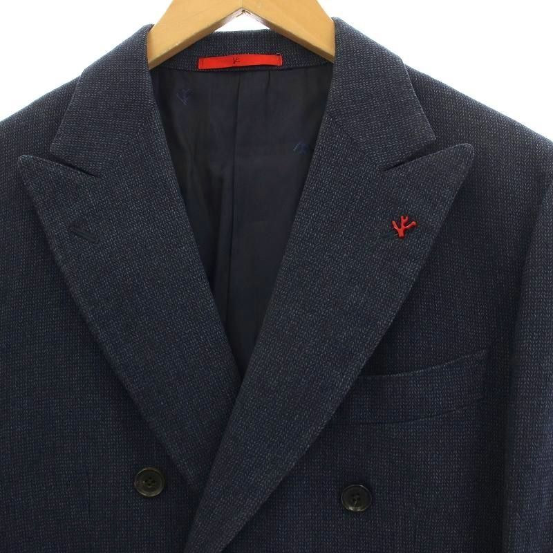 美品✨ISAIA イザイア テーラードジャケット ウール ネイビー 44 イザイア ISAIA SAILOR ダブル テーラードジャケット ウール カシミヤ