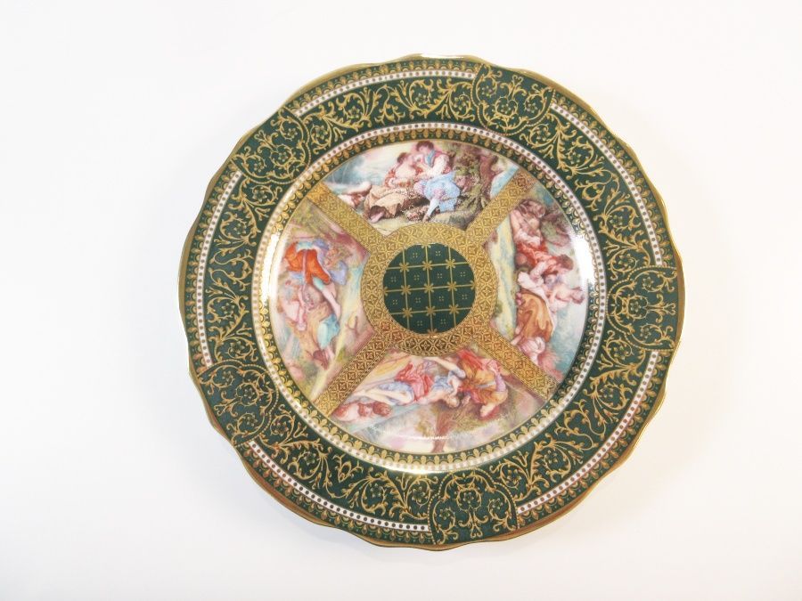 豪華絢爛 LIMOGES リモージュ エナメル金彩 西洋画 細密細工 プレート