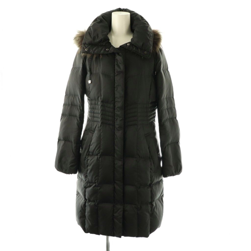 【23区】 ダウンコート　オンワード樫山　ショールカラー　ダウンジャケット 23区 オンワード樫山 ダウンコート アウター ジップアップ 40 黒 /NR