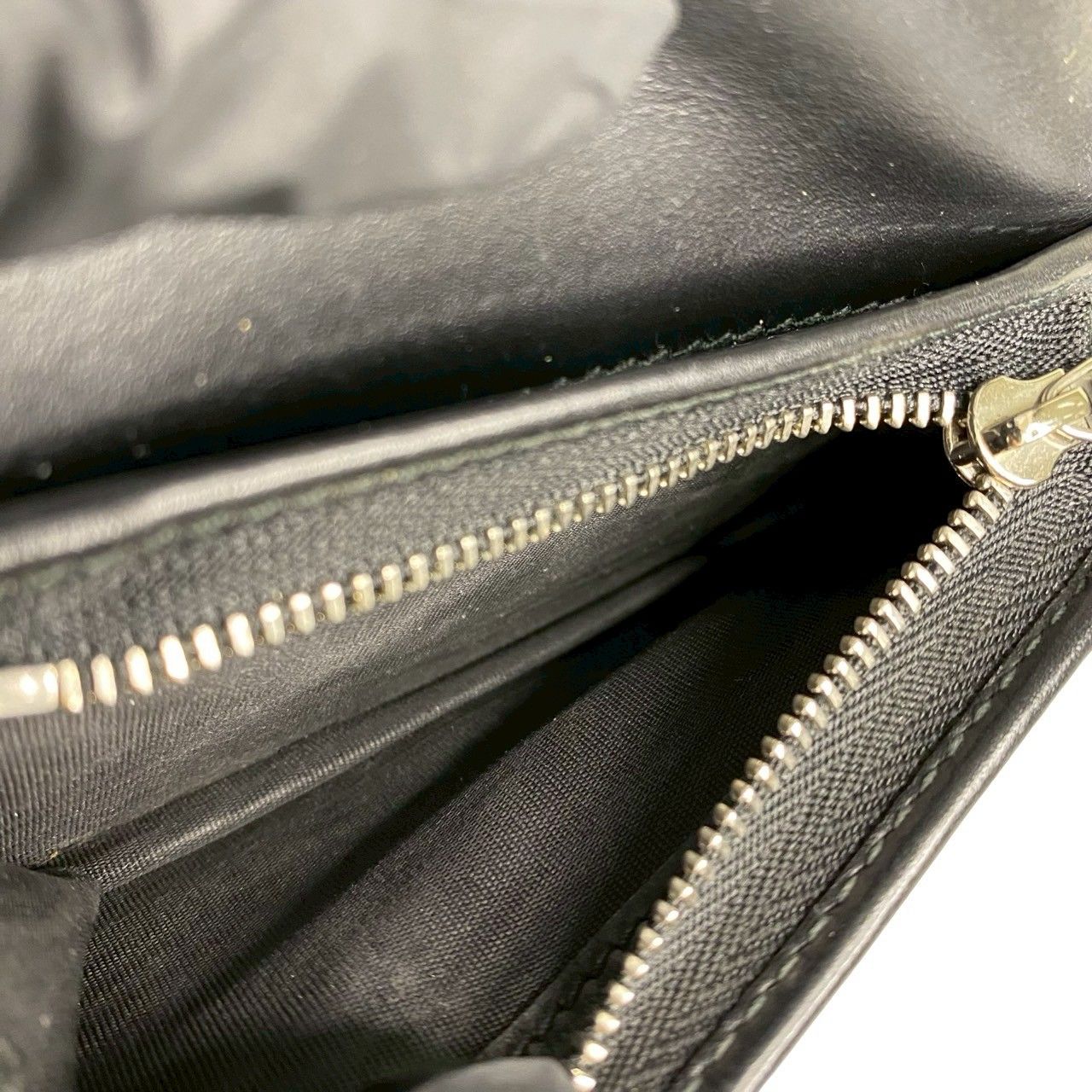 極 美品 GUCCI グッチ シマ GG ロゴ 金具 レザー 本革 二つ折り 財布