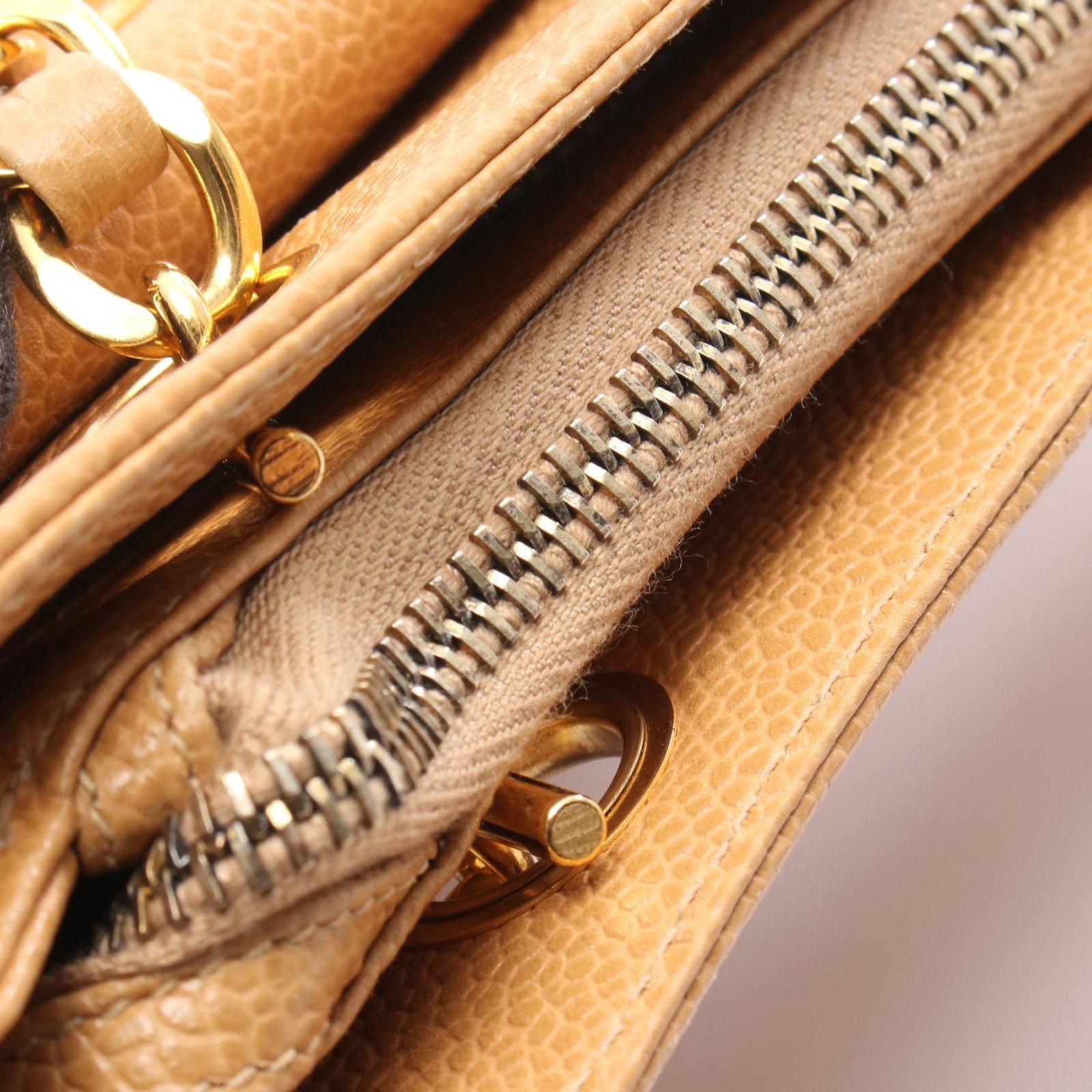 シャネル CHANEL トートバッグ ココマーク ベージュ レザー ターン