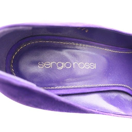 セルジオロッシ Sergio rossi パンプス ラウンドトゥ スエード 37.5 紫