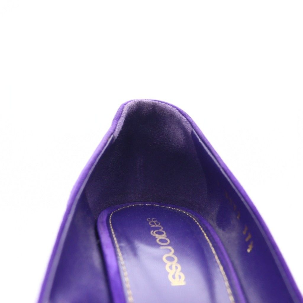 sergio rossi ♡パープル オープントゥ パンプス 37.5 sergio rossi