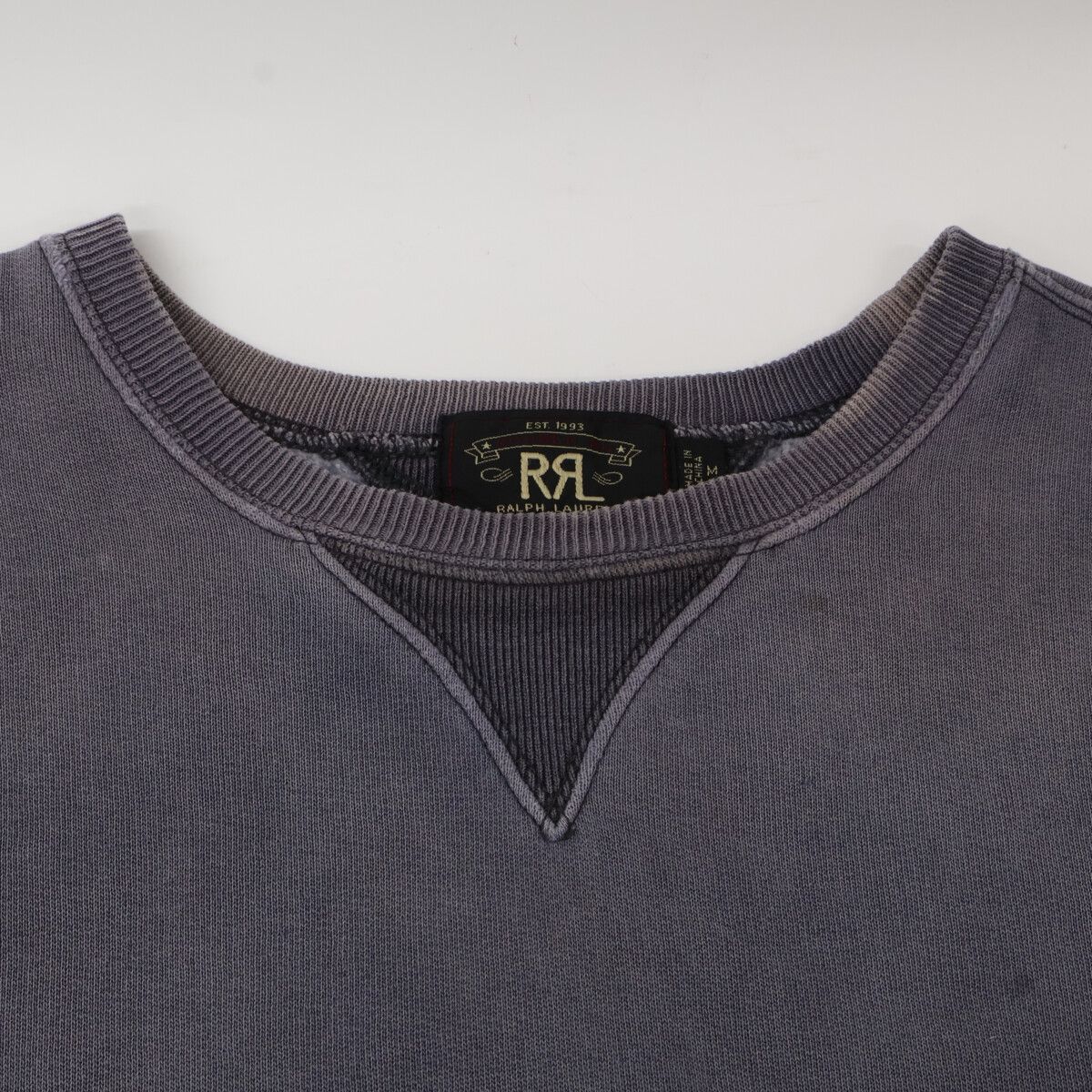 RRL ダブルアールエル ﾈｲﾋﾞｰ 2ﾄｰﾝ ｺｯﾄﾝ 長袖ｽｳｪｯﾄ M - メルカリ