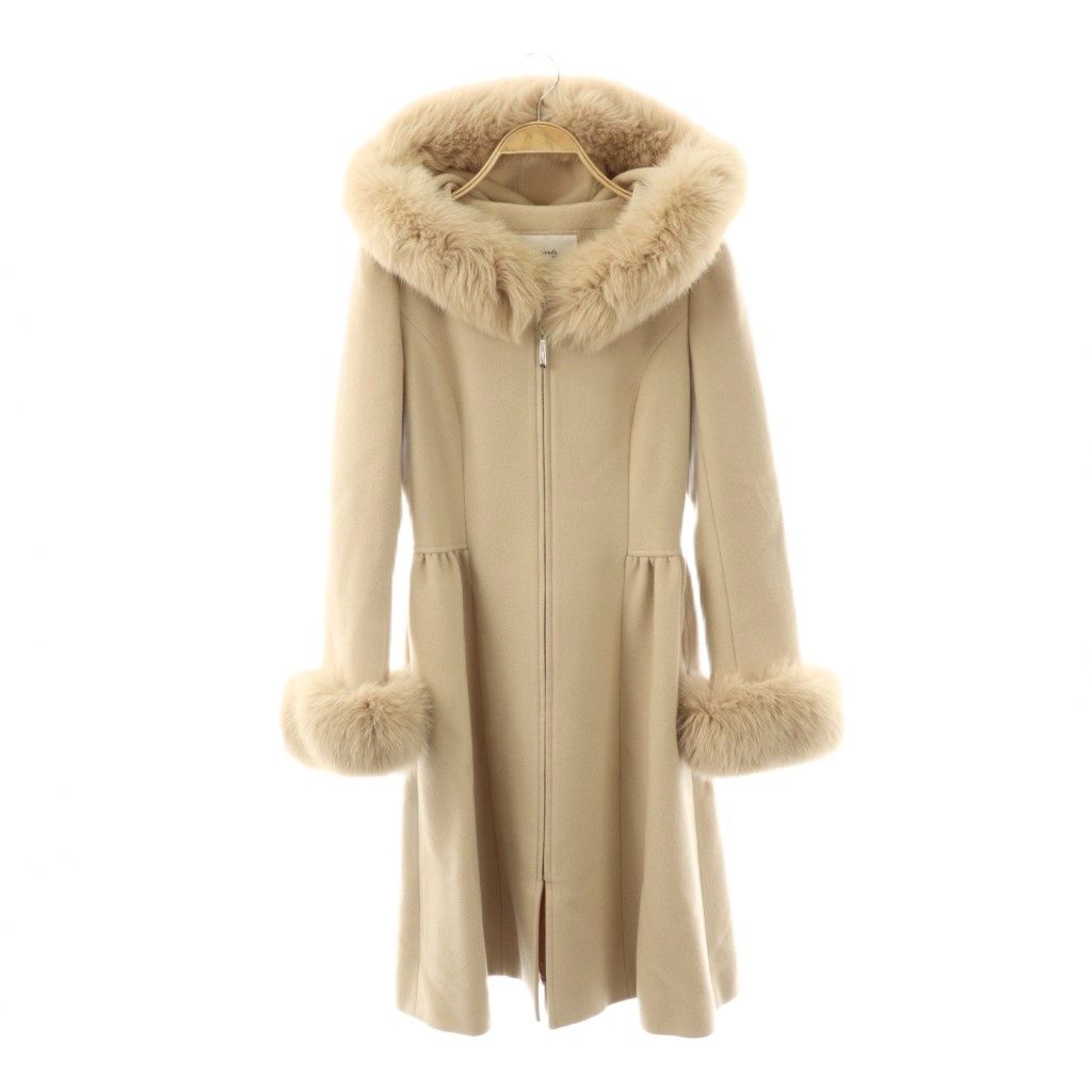 ルネ Rene ウール×アンゴラフォックスファーフード付きジップアップ