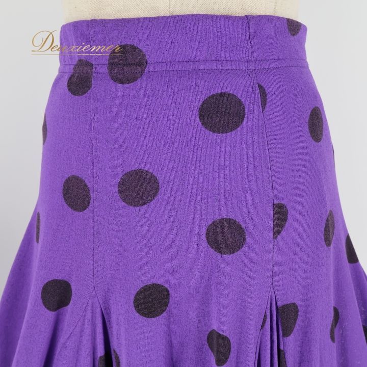 フラメンコ 衣装 ファルダ スカート 紫 黒 ドット 水玉 柔らかい