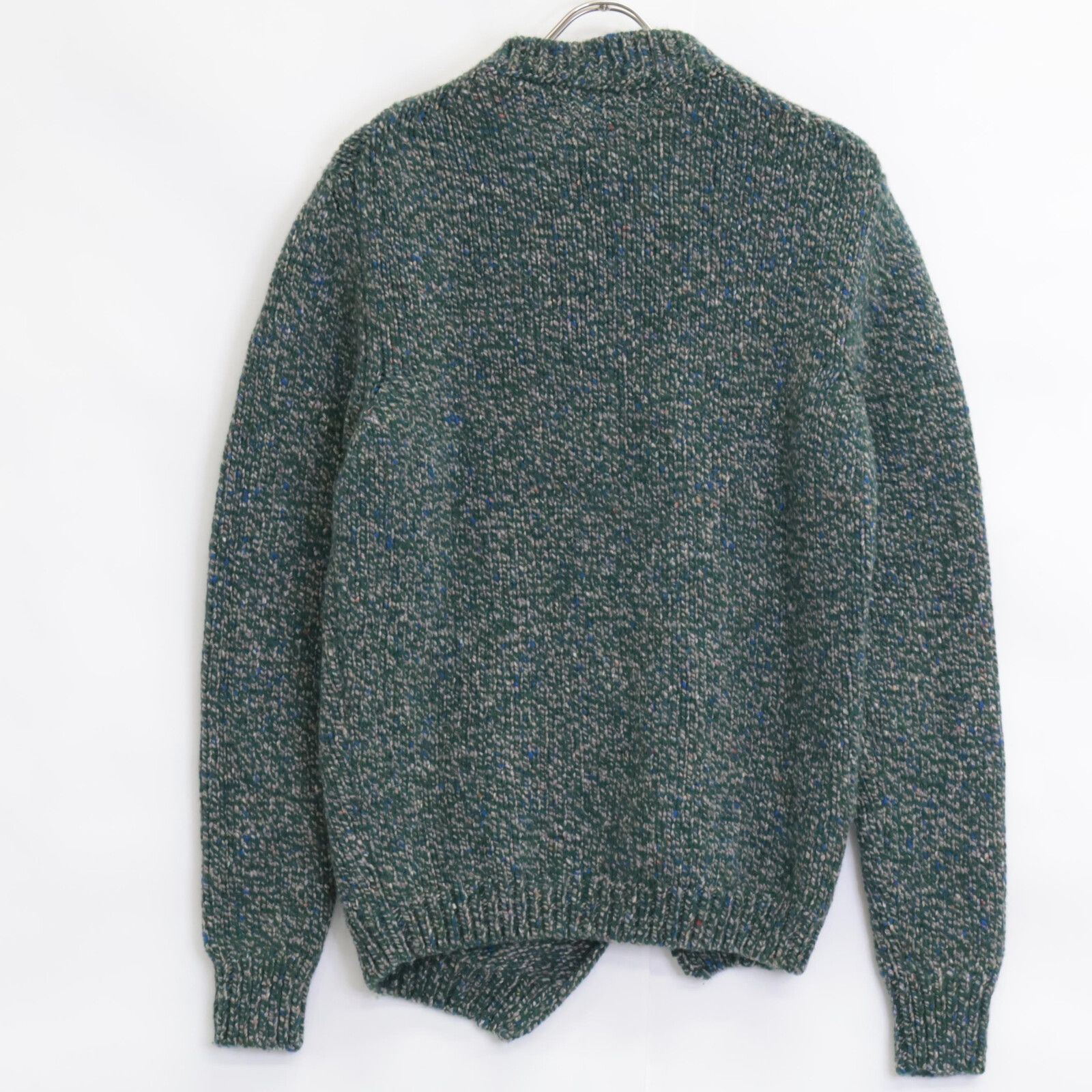 BOTTEGA VENETA ボッテガヴェネタ ｸﾞﾘｰﾝ×ｸﾞﾚｰ ｶｼﾐﾔ×ｳｰﾙ混 ｽﾄｰﾙ付きﾆｯﾄ