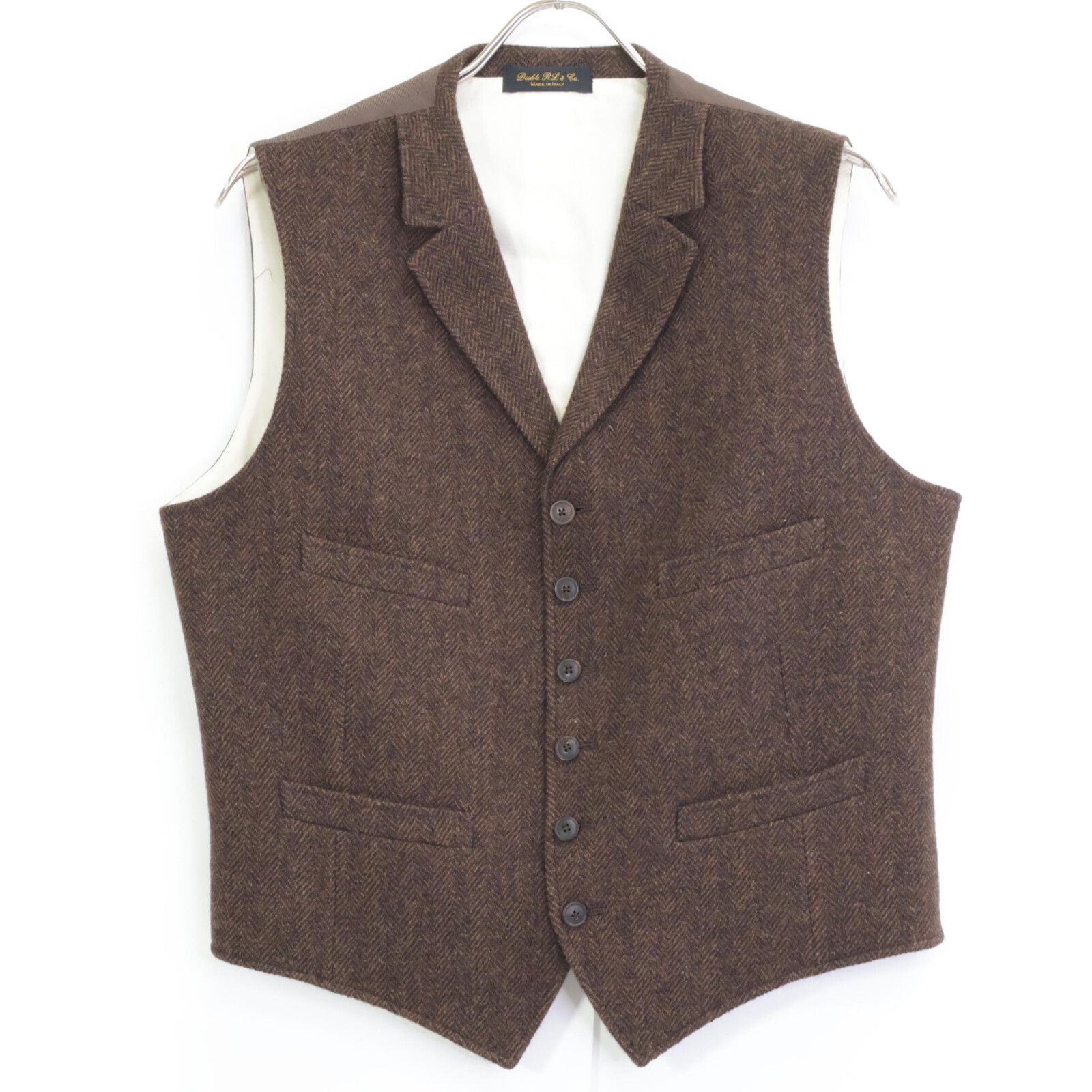 RRLブラウン ベスト L RRL ダブルアールエル ﾌﾞﾗｳﾝ ﾍﾘﾝﾎﾞｰﾝ ｳｰﾙ ﾍﾞｽﾄ 40S - メルカリ