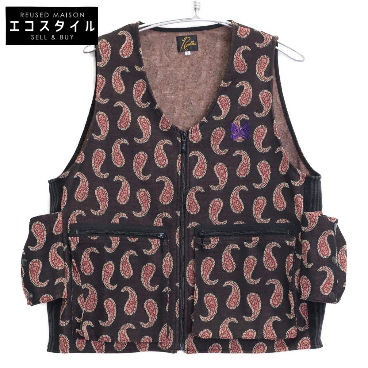 needles ニードルズ QV1513 ペイズリー柄 Radio Vest Poly Jacquard