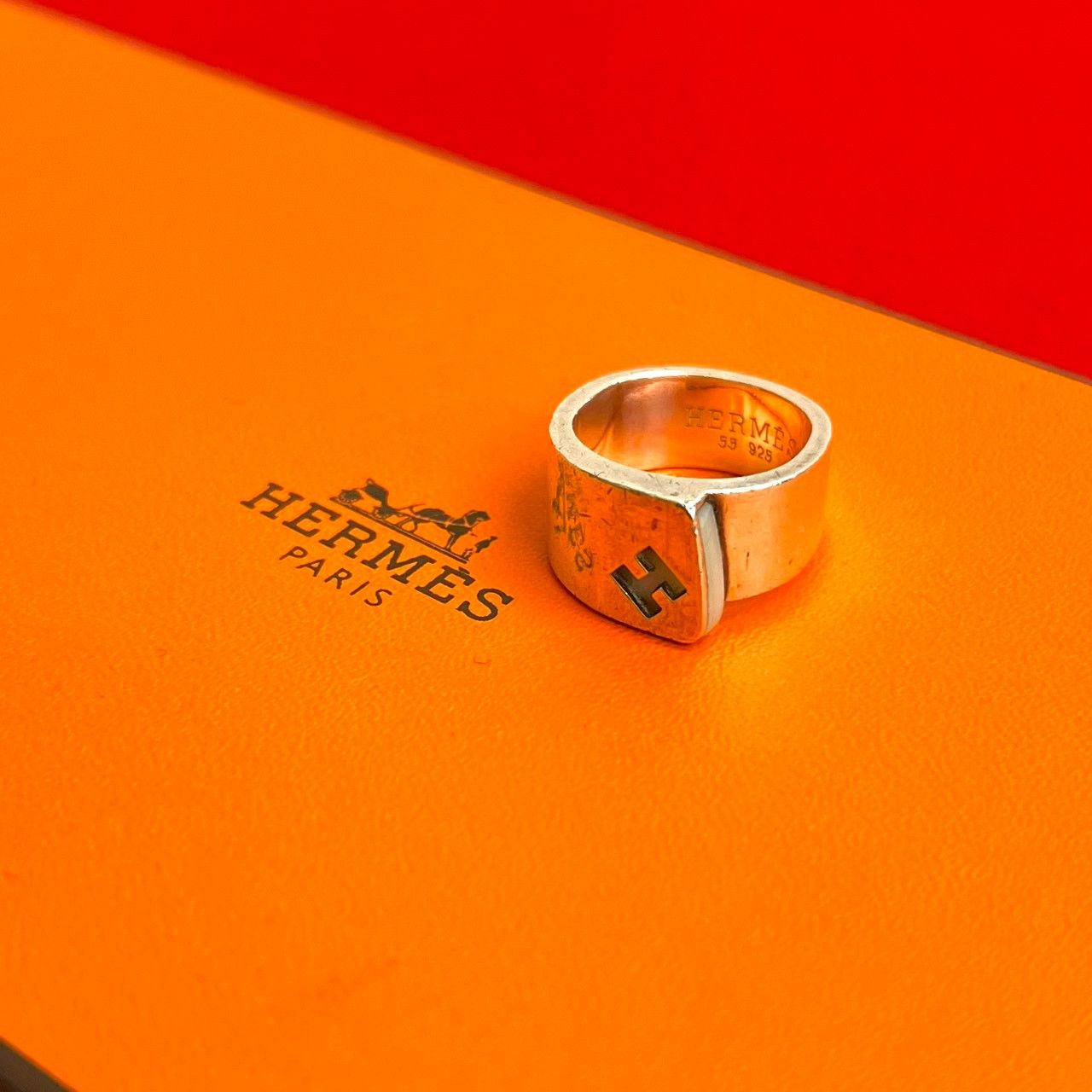 極 美品 希少品 HERMES エルメス キャンディリング H ロゴ シルバー925