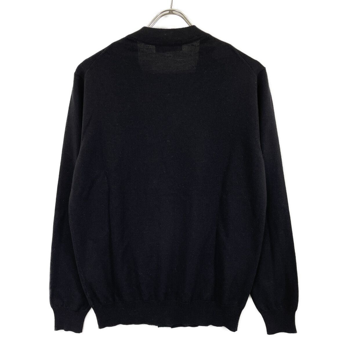 Cruciani クルチアーニ ﾌﾞﾗｯｸ ｳｰﾙ100 ﾎﾞﾀﾝﾆｯﾄｶｰﾃﾞｨｶﾞﾝ 48 - メルカリ