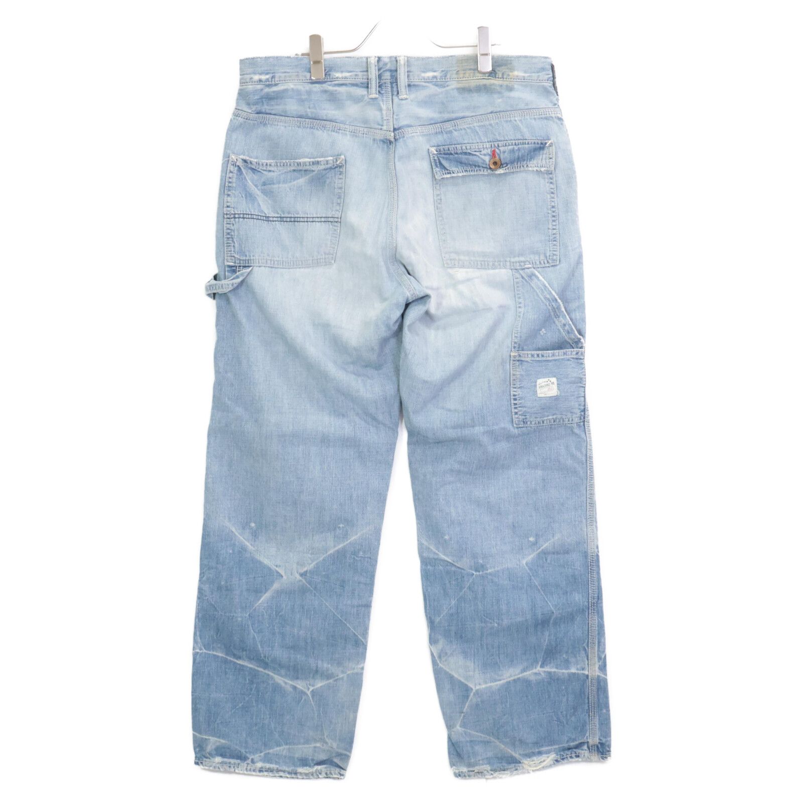 ANACHRONORM デニム　アナクロノーム　ボロ　ダメージ　ペインター　34 anachronorm アナクロノーム ｸﾗｯｼｭ加工 ﾍﾟｲﾝﾀｰﾃﾞﾆﾑ 34 - メルカリ