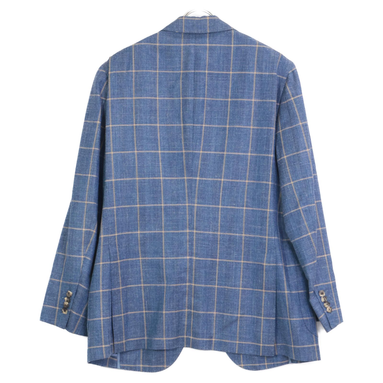 Belvest ベルベスト G10647 ﾌﾞﾙｰ ｳｰﾙｼﾙｸﾘﾈﾝ ﾁｪｯｸ JACKET IN THE BOX 3B