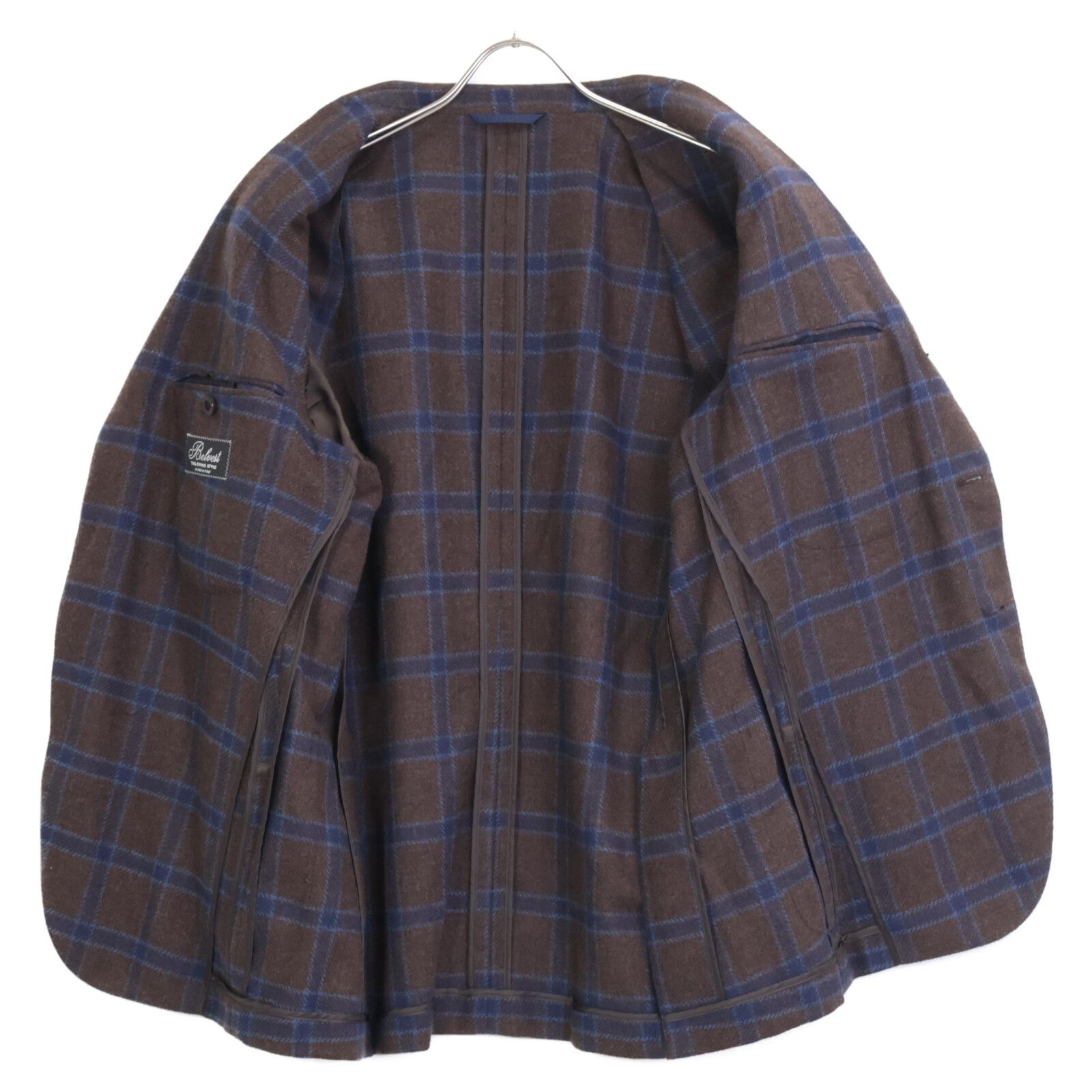 Belvest ベルベスト G10647 ﾌﾞﾙｰ×ﾌﾞﾗｳﾝ ｳｰﾙ ｶﾞﾝｸﾗﾌﾞﾁｪｯｸ JACKET IN THE