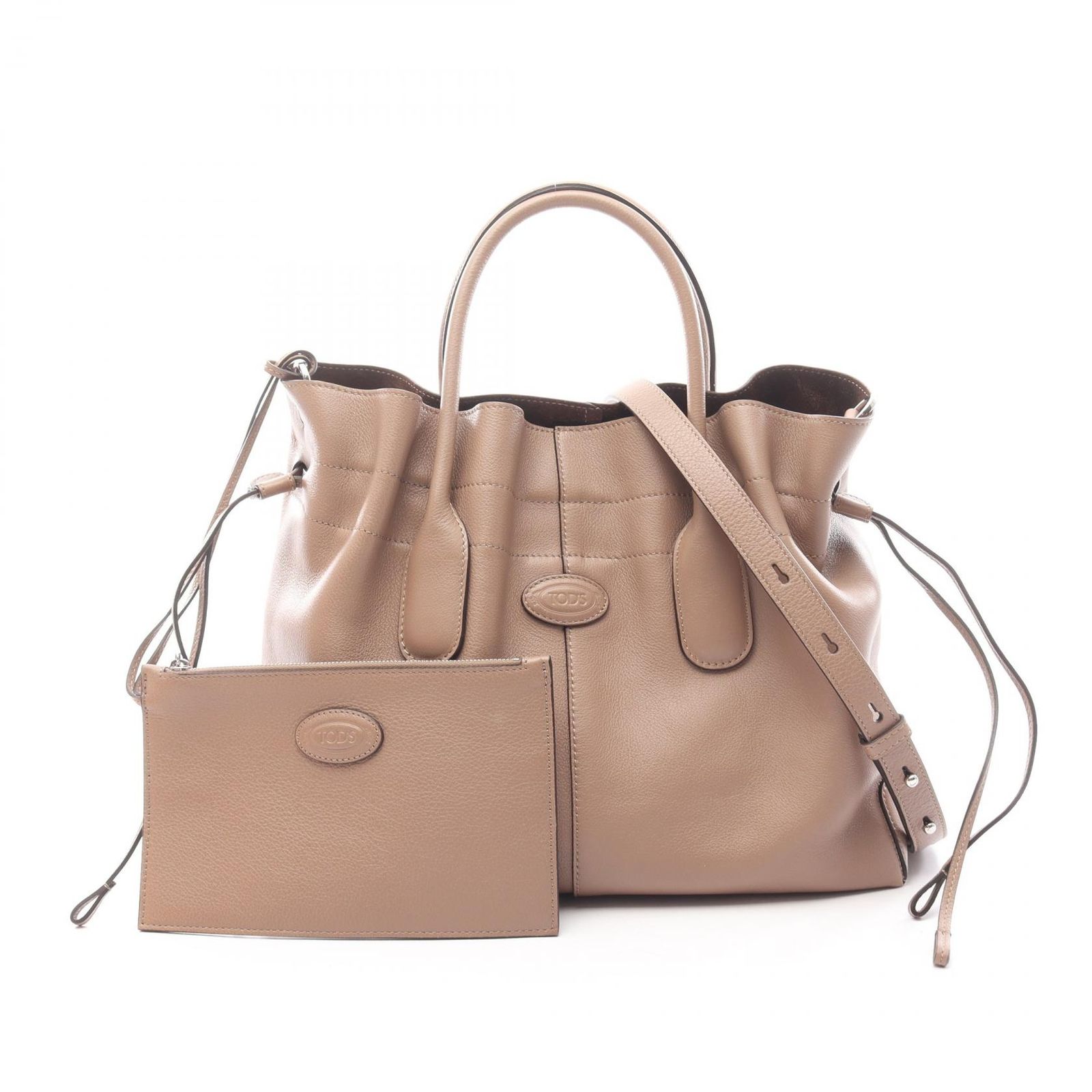 トッズ TOD'S ハンドバッグ DI ドローストリング グレージュ レザー Di