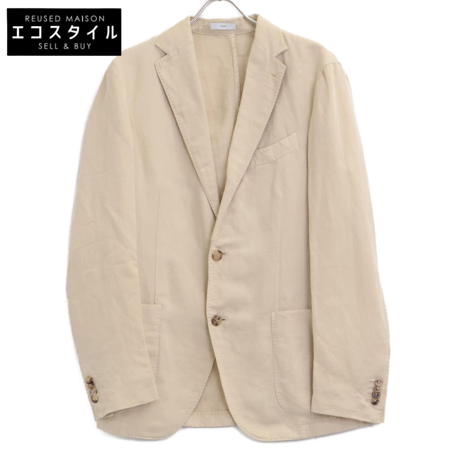 BOGLIOLI ボリオリ R1302G ｺｯﾄﾝﾘﾈﾝ 03 COAT ﾃｰﾗｰﾄﾞｼﾞｬｹｯﾄ 48 - メルカリ