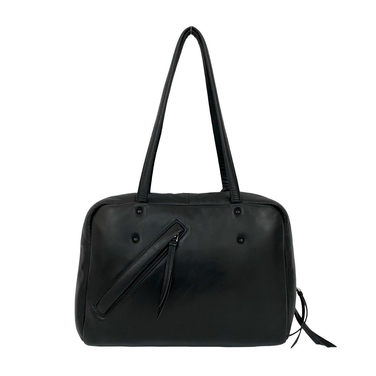 極 美品 希少品 PRADA プラダ ロゴ レザー 本革 トートバッグ セミ