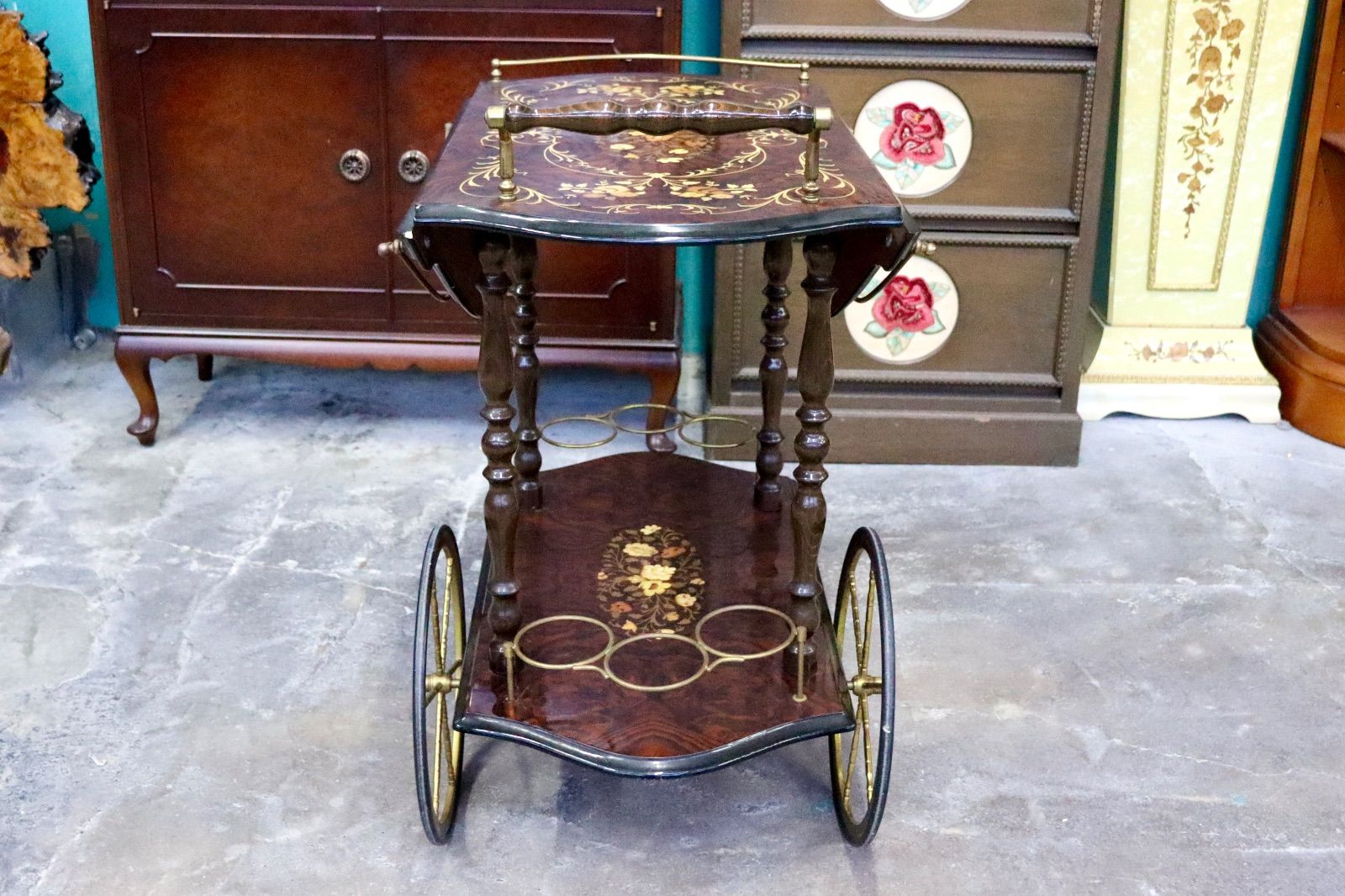 GMIH367○イタリア製 キッチンワゴン 配膳ワゴン ワインラック