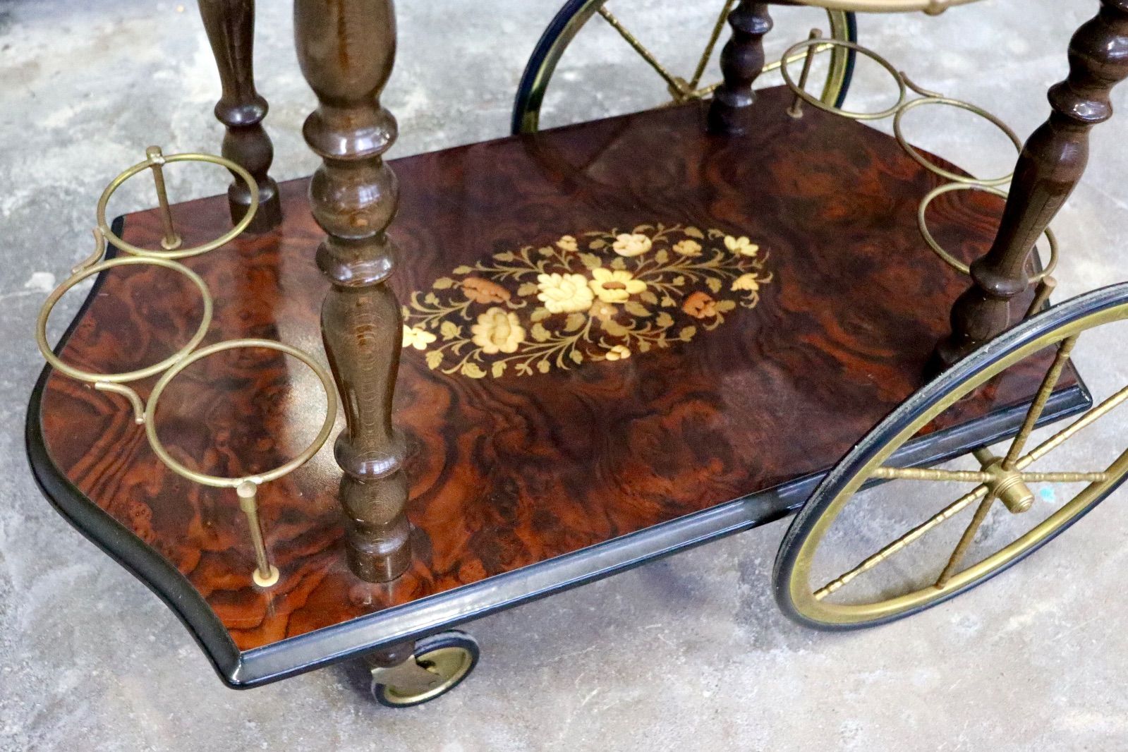 GMIH367○イタリア製 キッチンワゴン 配膳ワゴン ワインラック